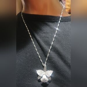 Nolan Miller Pavé Orchid Necklace